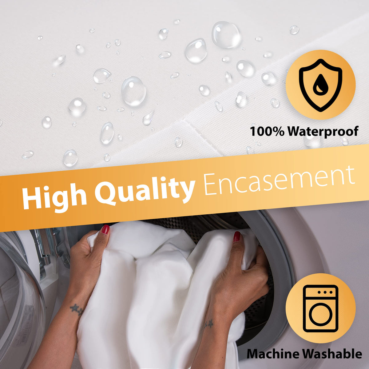 CrystalTowels breathable fabric keeps a quiet, cool sleep surface.
