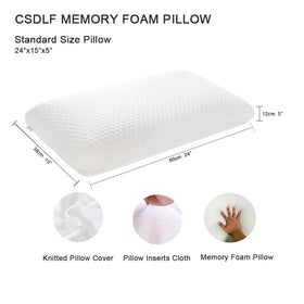 CSDLF memory foam pillow side view highlights contour for side sleepers