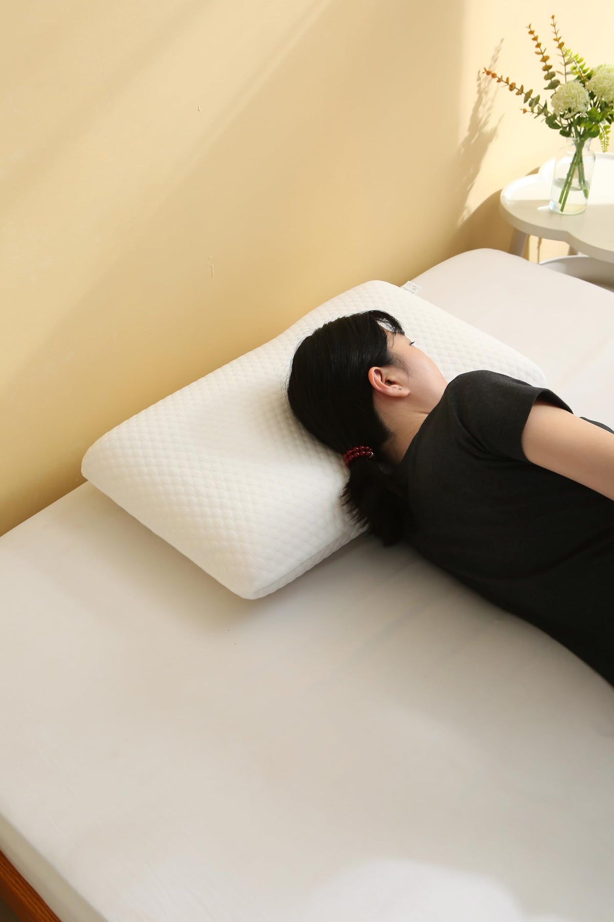 CSDLF memory foam pillow white fabric for a soft bedroom look