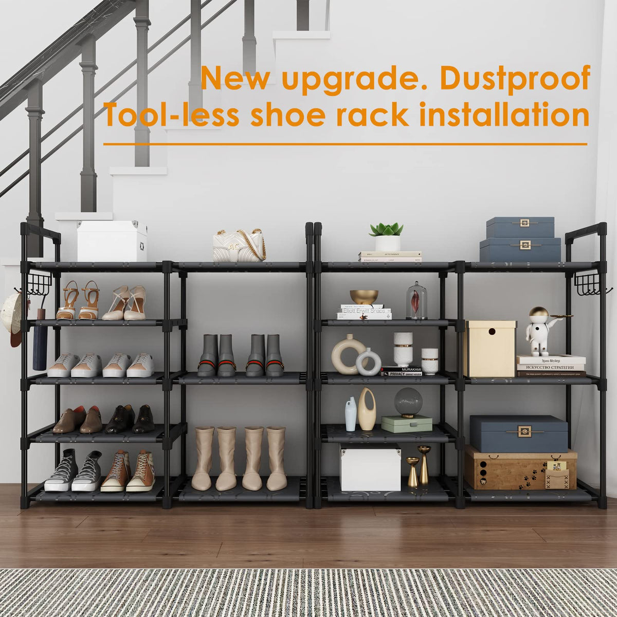CSXGBAB Height-differentiated design accommodates heels and boots neatly.