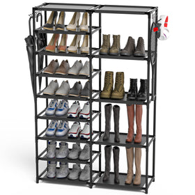 CSXGBAB tall garage shoe rack front view highlighting high capacity storage