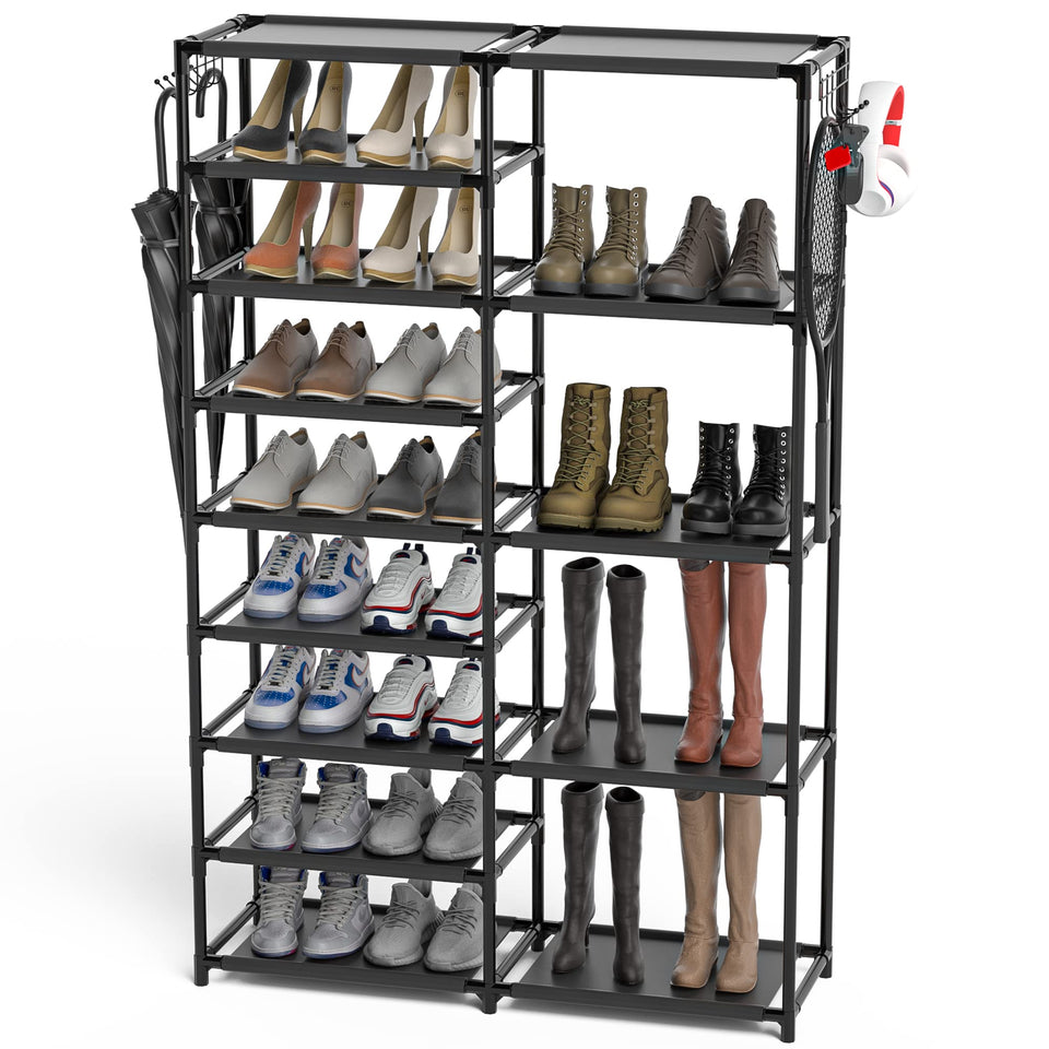 CSXGBAB tall garage shoe rack front view highlighting high capacity storage
