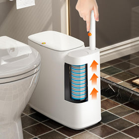 CTIME 90-degree placement demonstrates easy side-by-toilet positioning.