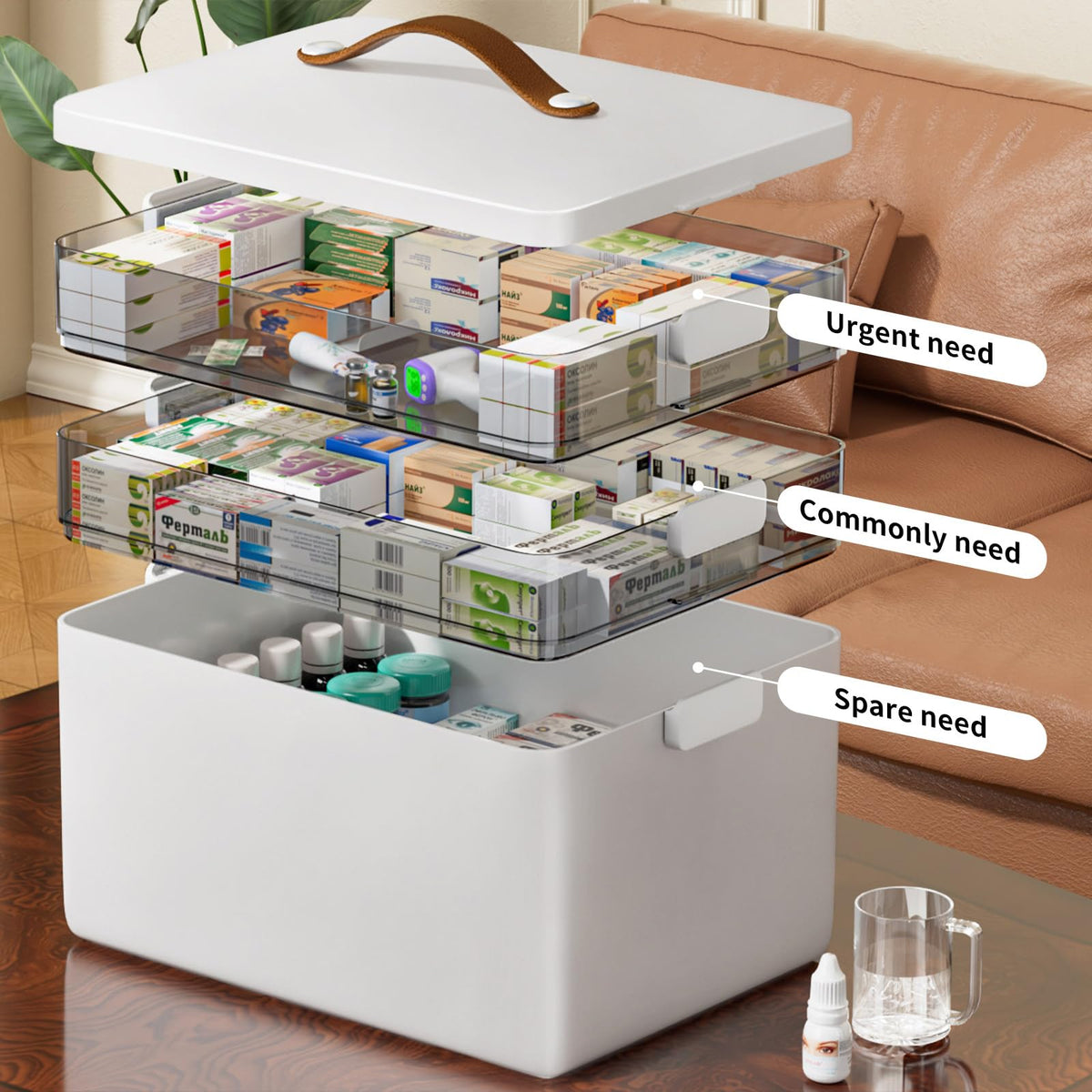CTIME empty first aid kit for home compact storage.