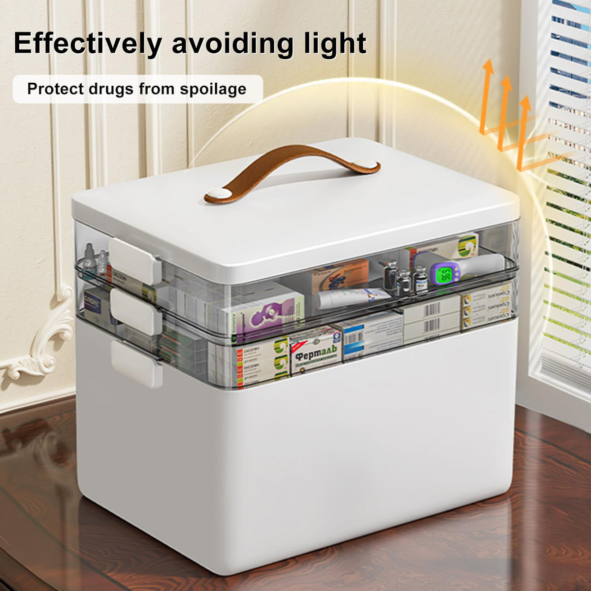 CTIME portable medicine cabinet design for clutter-free desks.