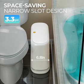 CTIME 3-gallon bathroom trash can handles daily waste while staying compact.