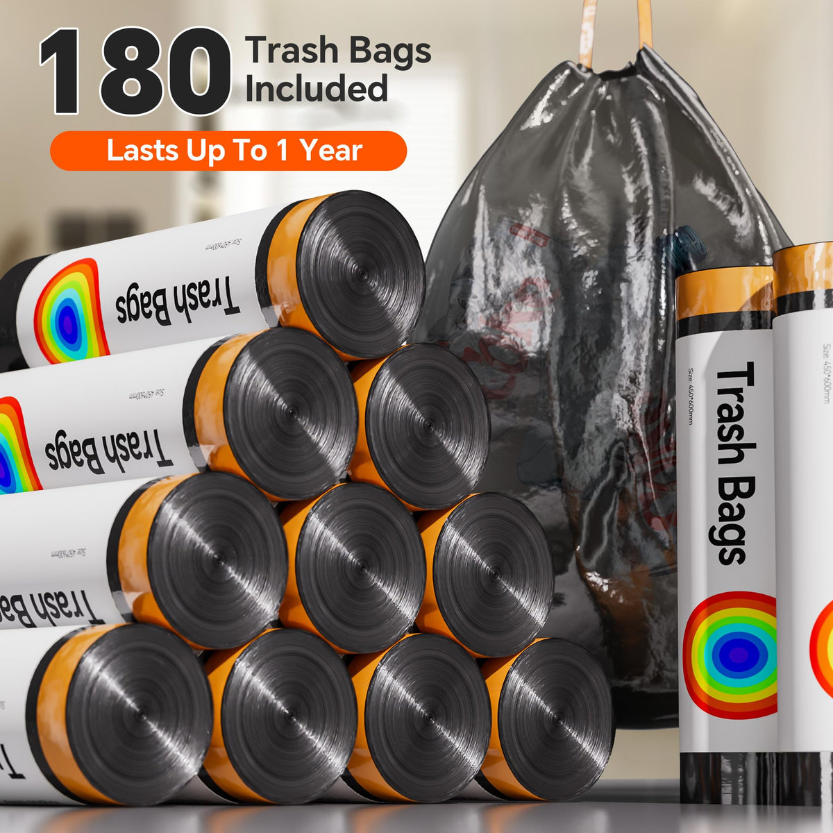 CTIME sealing mechanism seals bag to minimize mess.