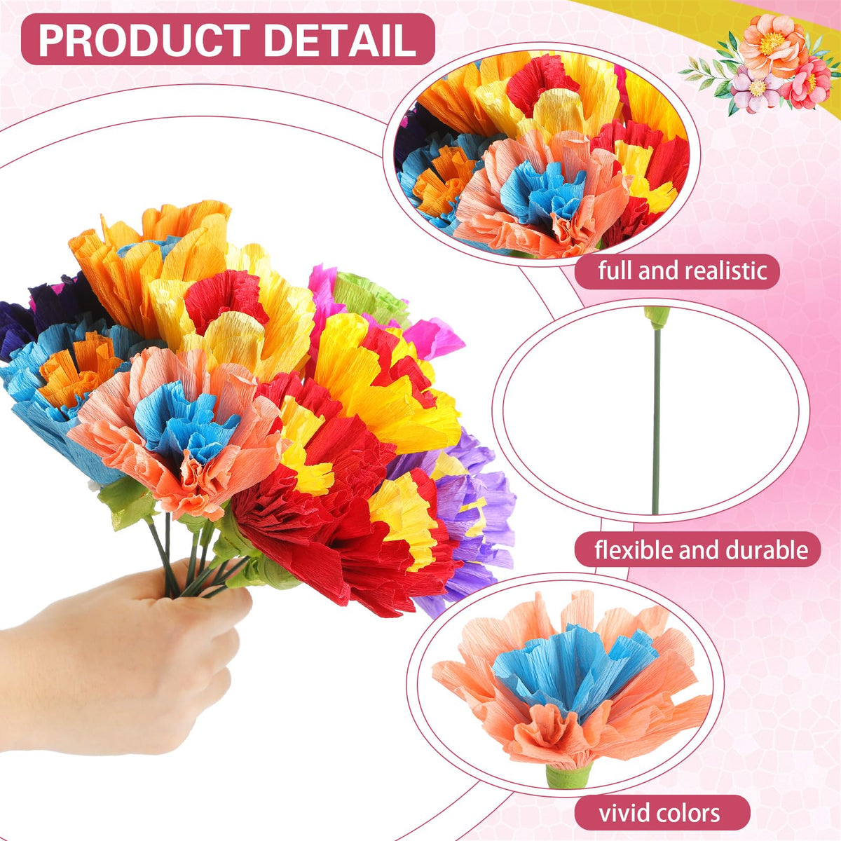 ctosree artificial flowers for fiesta multicolor brighten tables without wilting or real-plant fuss