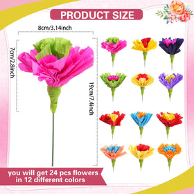 ctosree crepe paper flowers colorful petals add festive flair to any party display