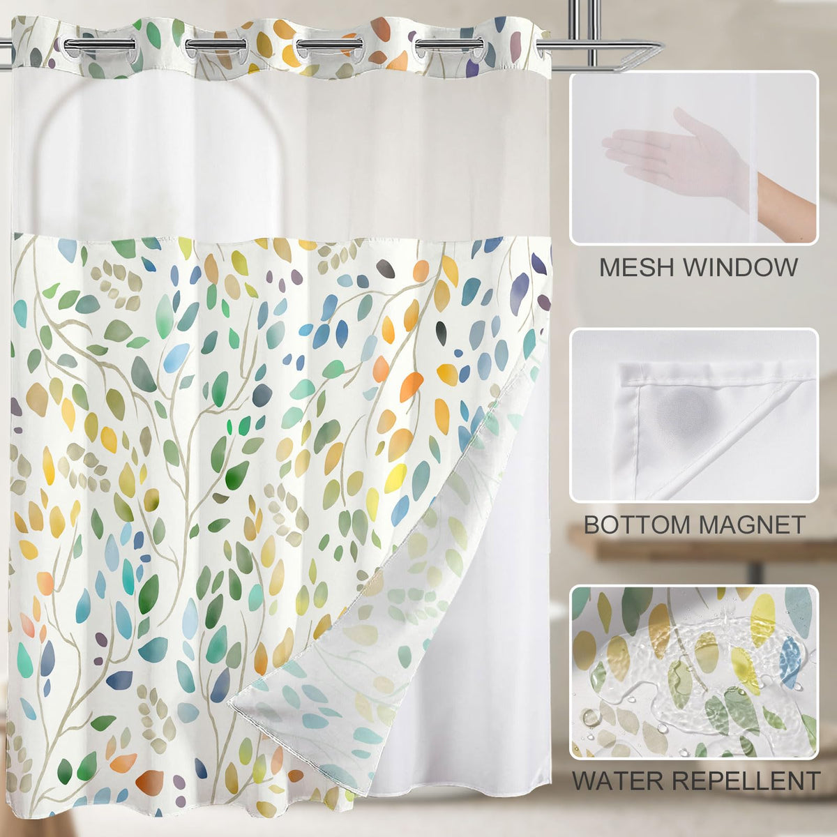 CTOTSYC 71x74 curtain fits standard showers with room to breathe.