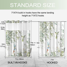 CTOTSYC standard 71x74 shower curtain with liner for typical bathrooms