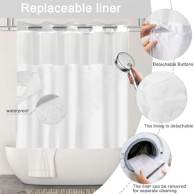 CTOTSYC easy-care curtain is machine washable for simple bathroom upkeep