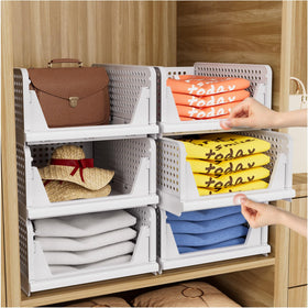 CTSNSLH 5-pack closet organizers stackable bin for wardrobe organization and space saving