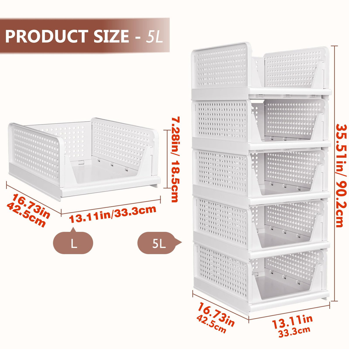 CTSNSLH wardrobe storage box folds flat when not in use to save space