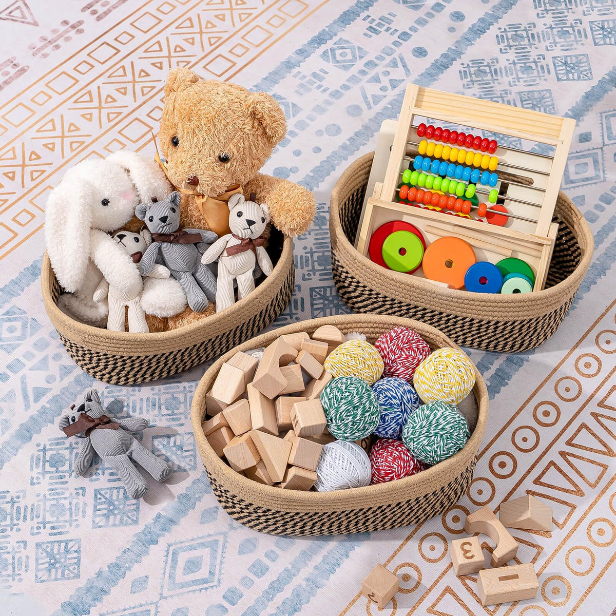 CubesLand 3-pack baskets simplify organizing smaller items on shelves