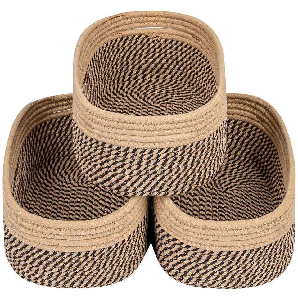 CubesLand small baskets organize shelves with natural texture and easy-access storage