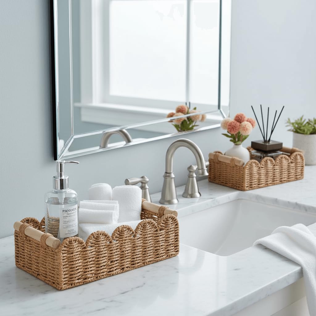 Cubeland woven paper rope basket made from recyclable material supports eco-friendly organization.
