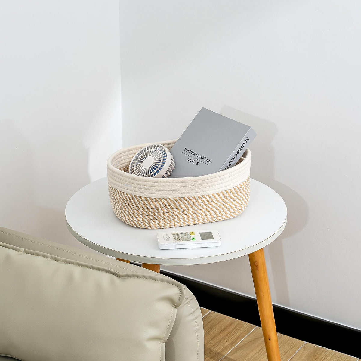 CubesLand closet organization bins with hidden handles for easy access.