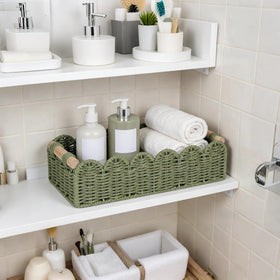 CubesLand end-table shelf basket for versatile storage of small items and décor.
