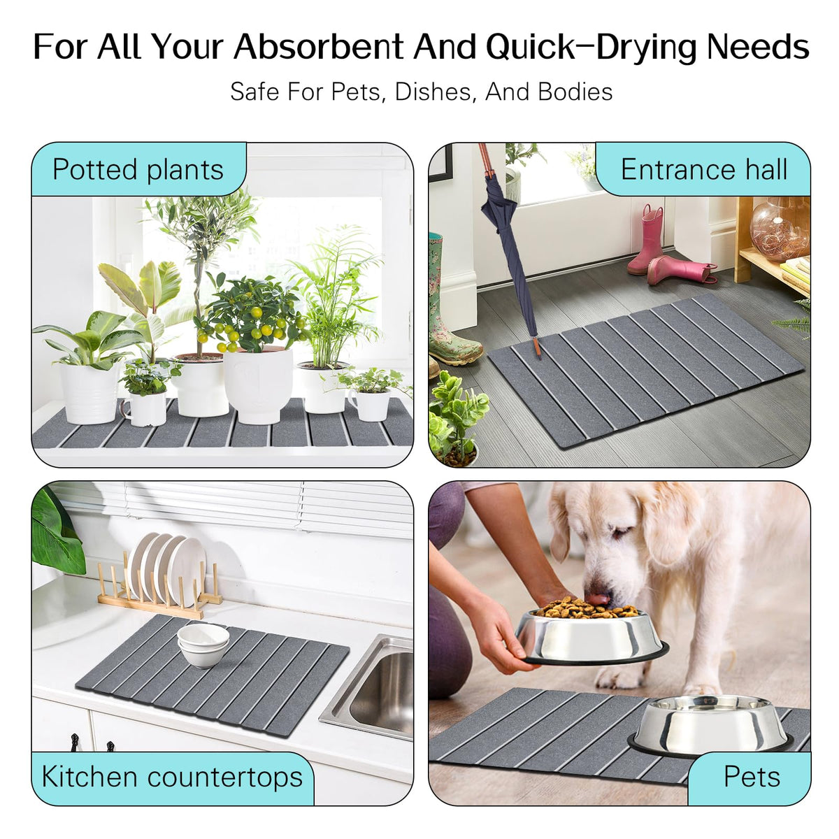 Cuckan anti-slip mesh mats add grip on tile surfaces.