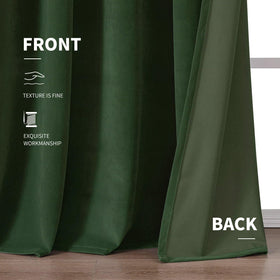 CUCRAF dark olive green velvet curtains full drape demonstrates elegant room framing