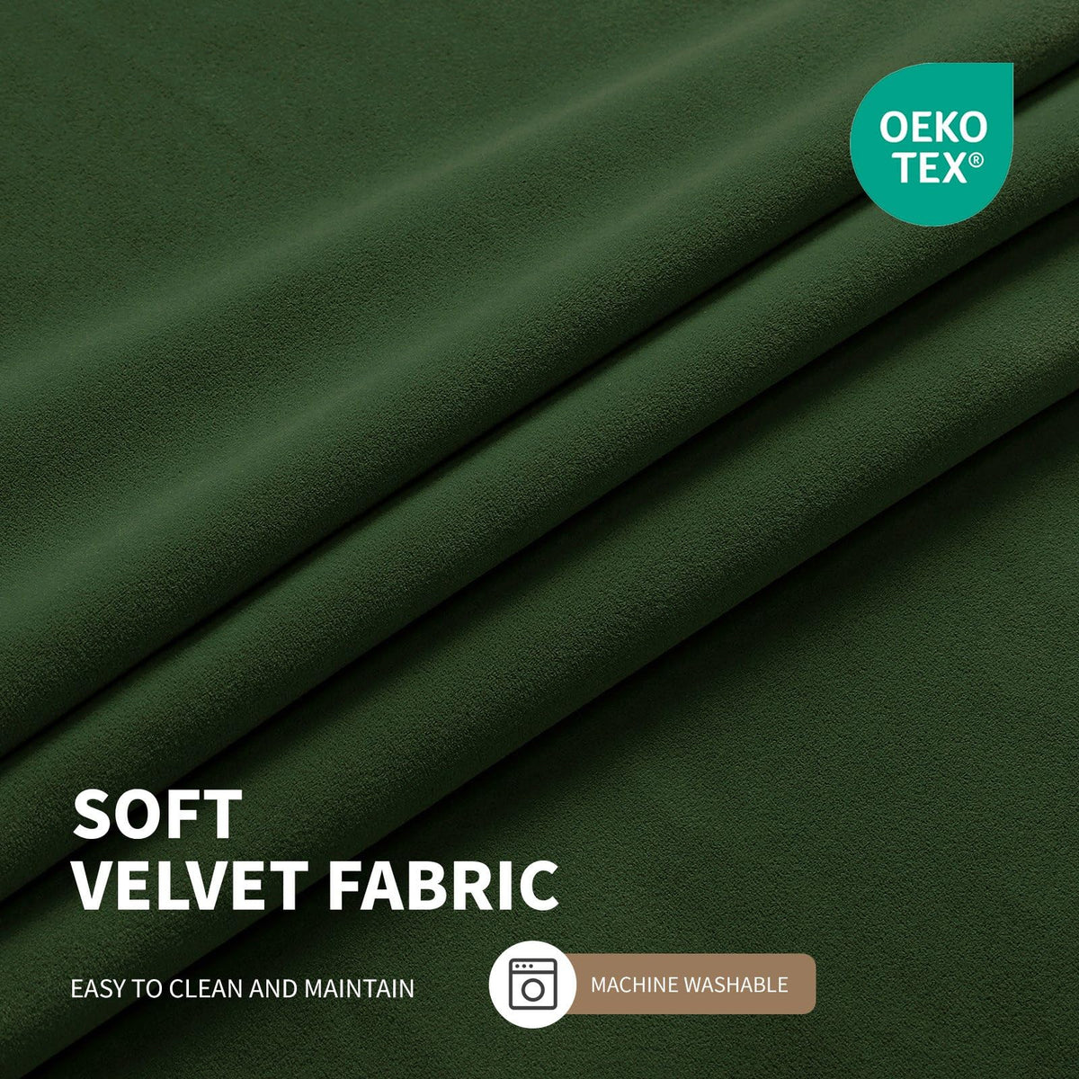 CUCRAF dark olive green velvet curtains heat insulation illustration emphasizes energy efficiency