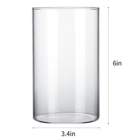 CUCUMI 6 inch glass cylinder vases with sturdy base for stability.