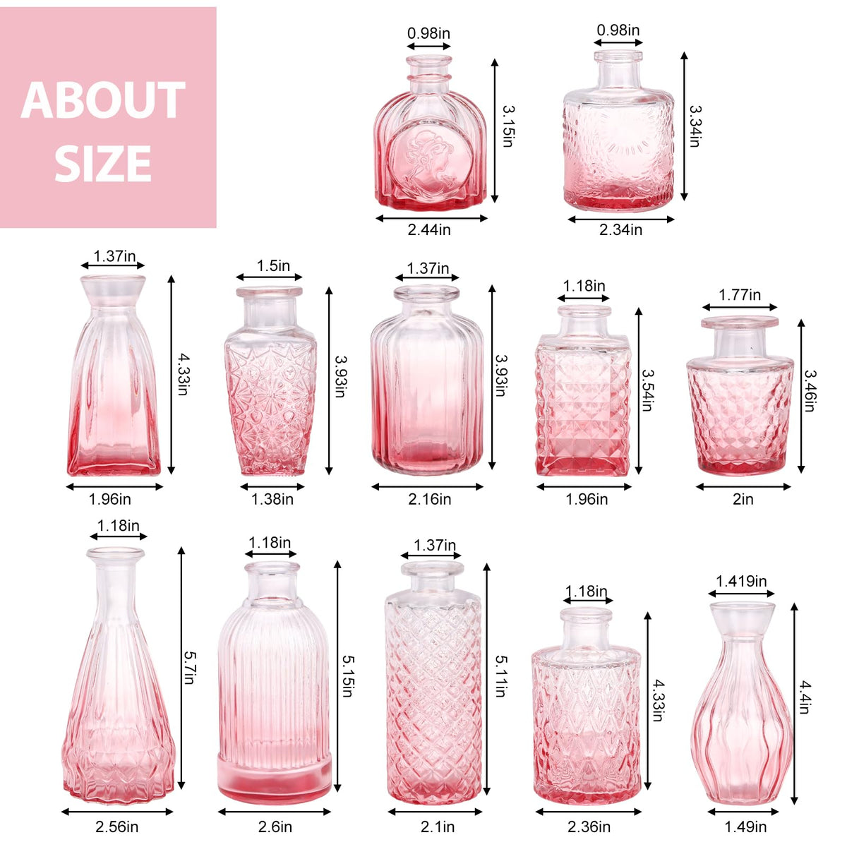 CUCUMI vintage-style vases with mixed shapes for creative arrangements