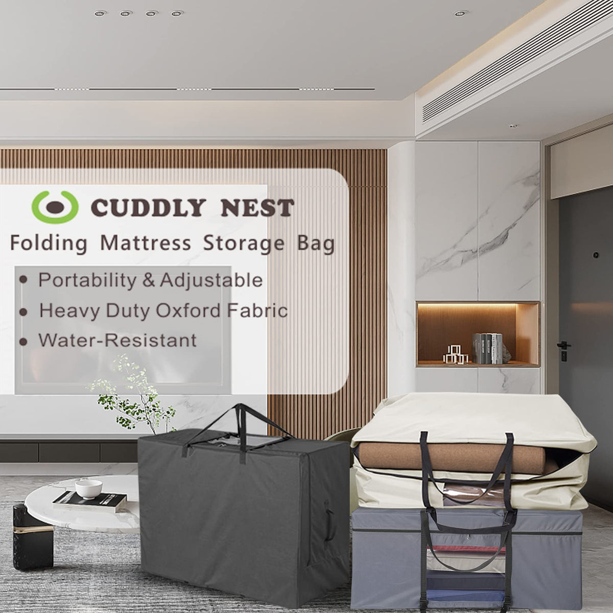 Cuddly Nest protective bag keeps your mattress in pristine condition during storage.