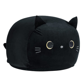CueBear black cat bean bag chair cover shows plush fabric for cozy seating