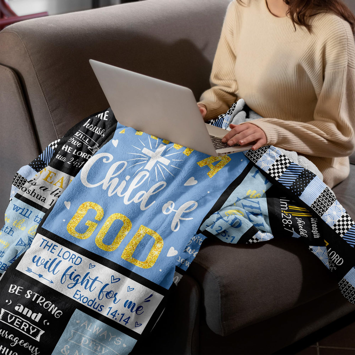 CUJUYO baptism/confirmation gift blanket for milestones