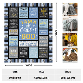 CUJUYO blanket featuring I Am a Child of God quote for inspiration
