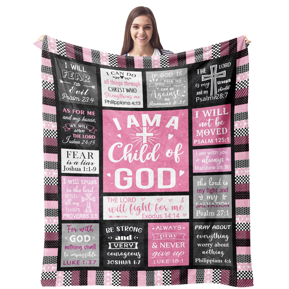 CUJUYO I Am a Child of God blanket with soft fabric for cozy family moments.