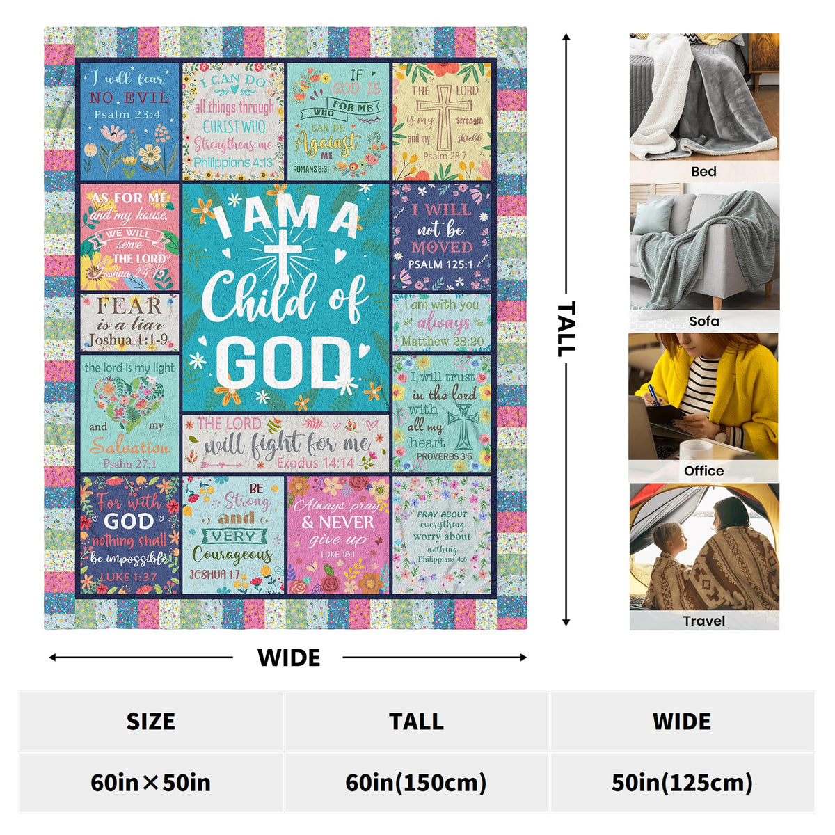 CUJUYO Women's Christian Gift Blanket features soft fabric and inspiring message for gifting