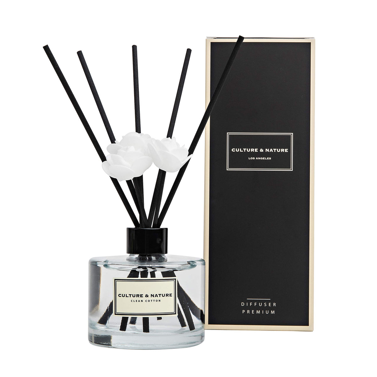 Culture & Nature reed diffuser bottle with 6.7 oz fragrance oil for long-lasting room scent