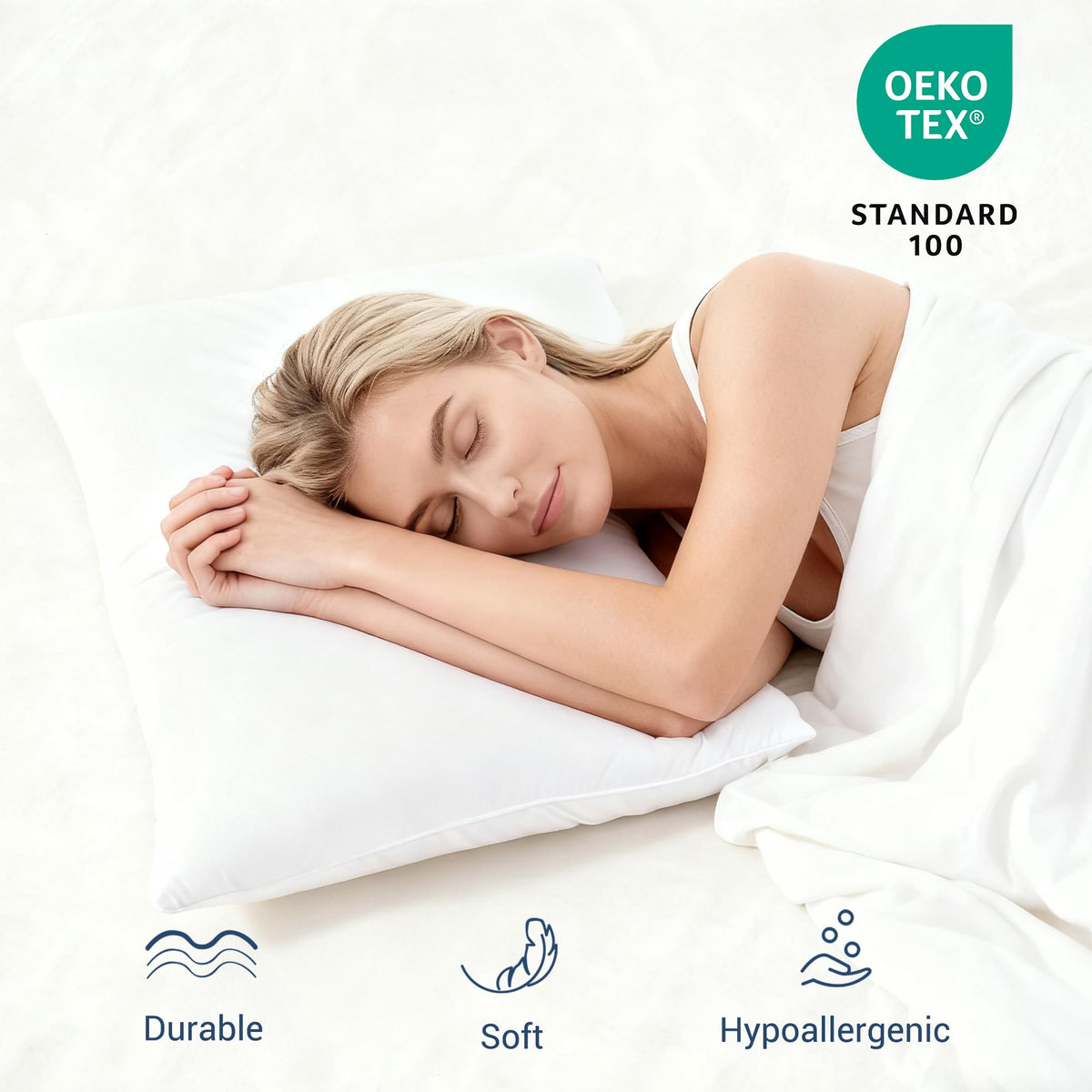 CULVE pillow in a cozy bedroom setup showing versatile comfort for all sleepers.