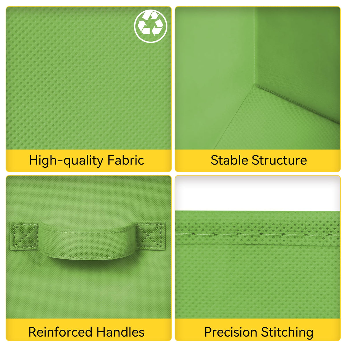 Cupic Cupid premium non-woven fabric and sturdy cardboard maintain bin shape.