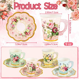 CUPLOOV gold-edged cups and plates, add a touch of elegance.