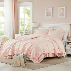 Cupocupa blush pink comforter set, queen, soft and cozy for all-season warmth.