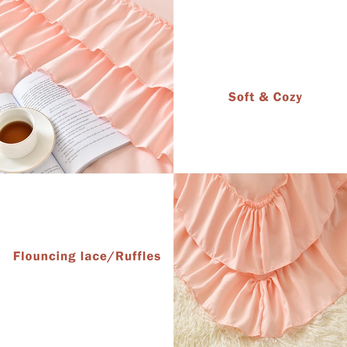 Cupocupa shabby chic pink decor complements any bedroom style.