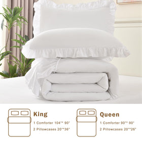 Cupocupa White Queen Comforter is machine washable for easy care.