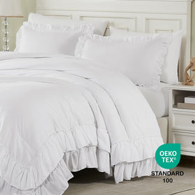 Cupocupa White Queen Comforter provides year round warmth and breathability.