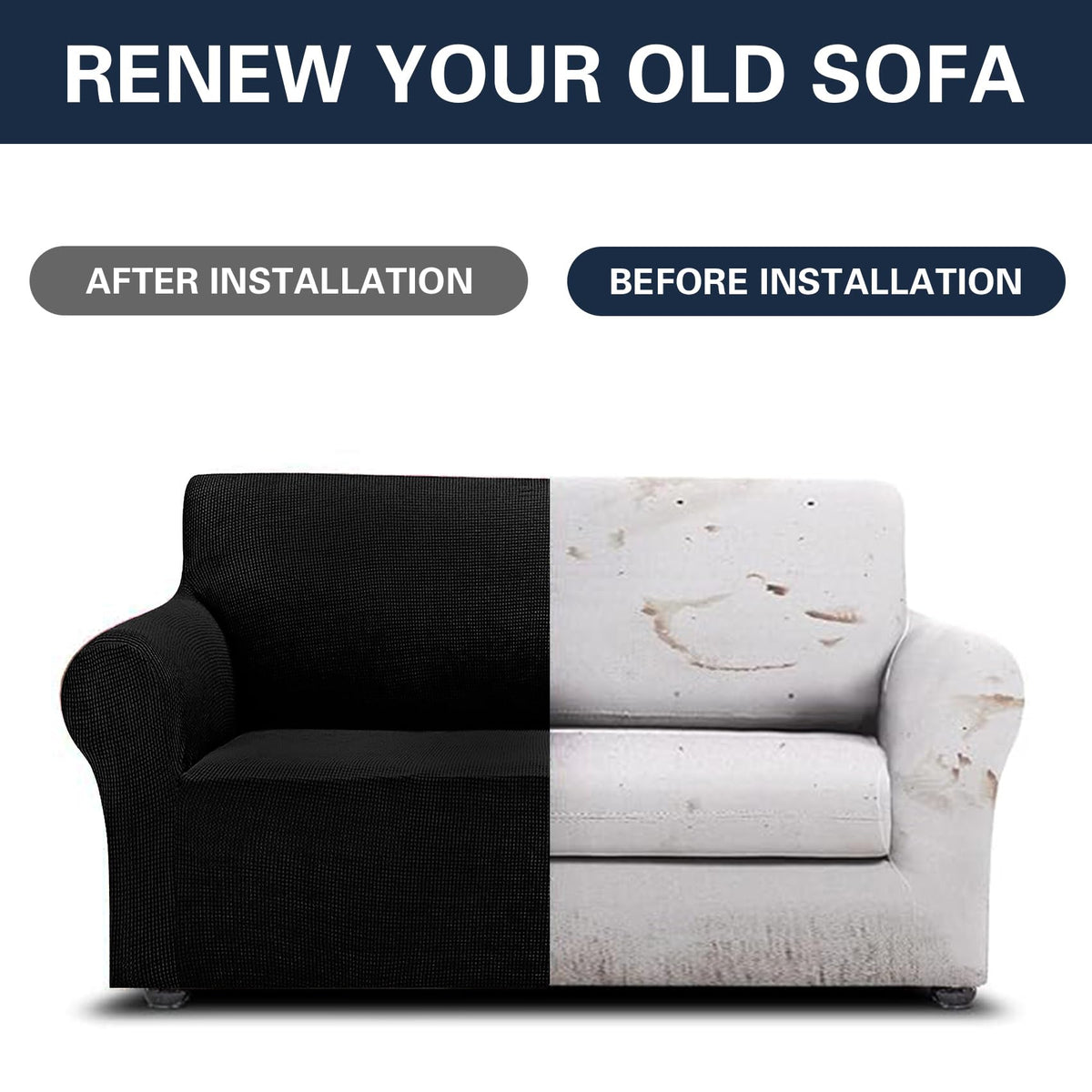 Cupuamon easy-install slipcover takes minutes to secure.