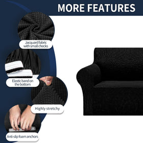Cupuamon machine-washable slipcover in black for easy care.