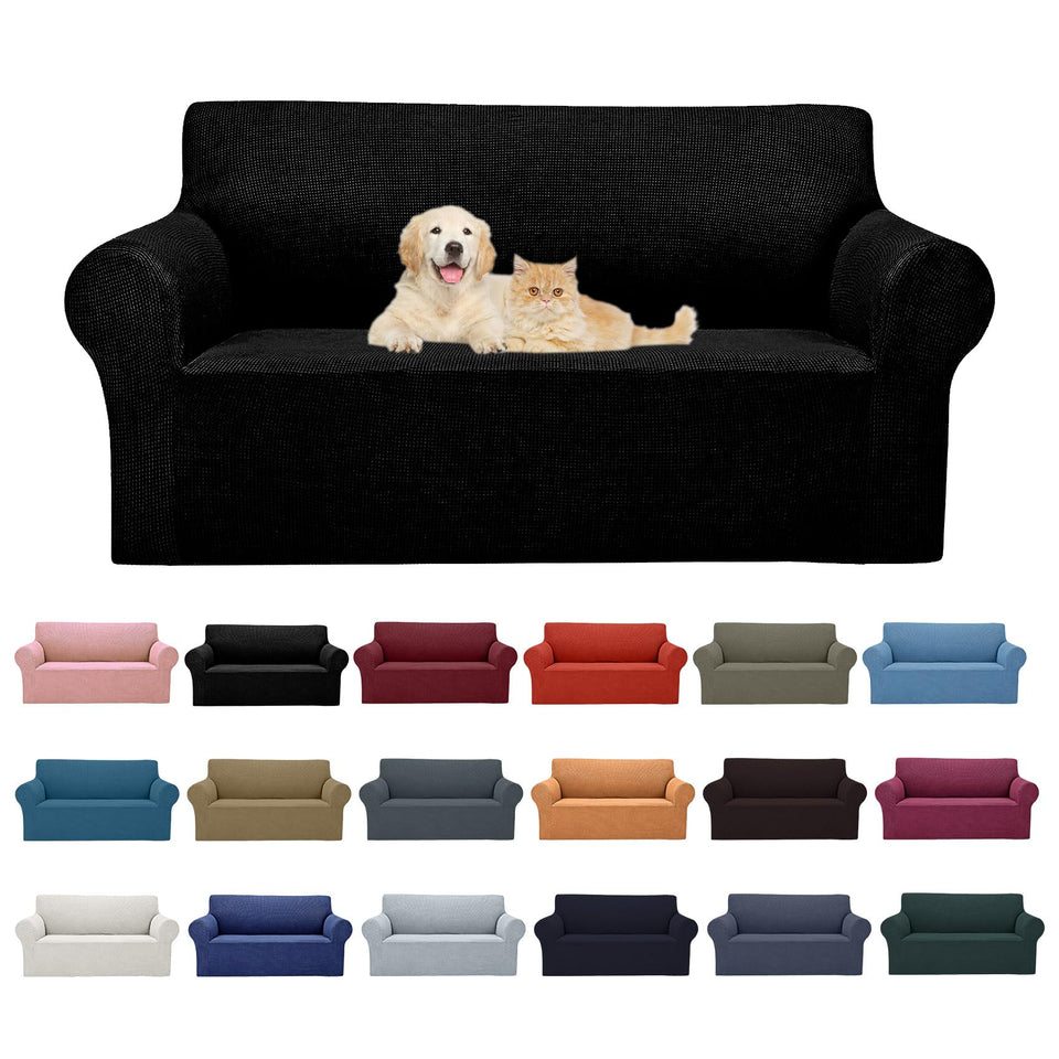 Cupuamon stretch loveseat slipcover with elastic bottom protects your sofa from daily wear.