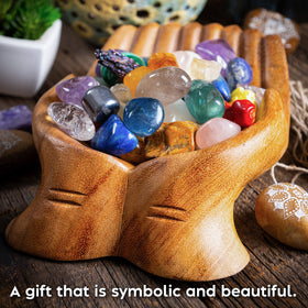 Curawood key bowl keeps valuables organized in easy reach.