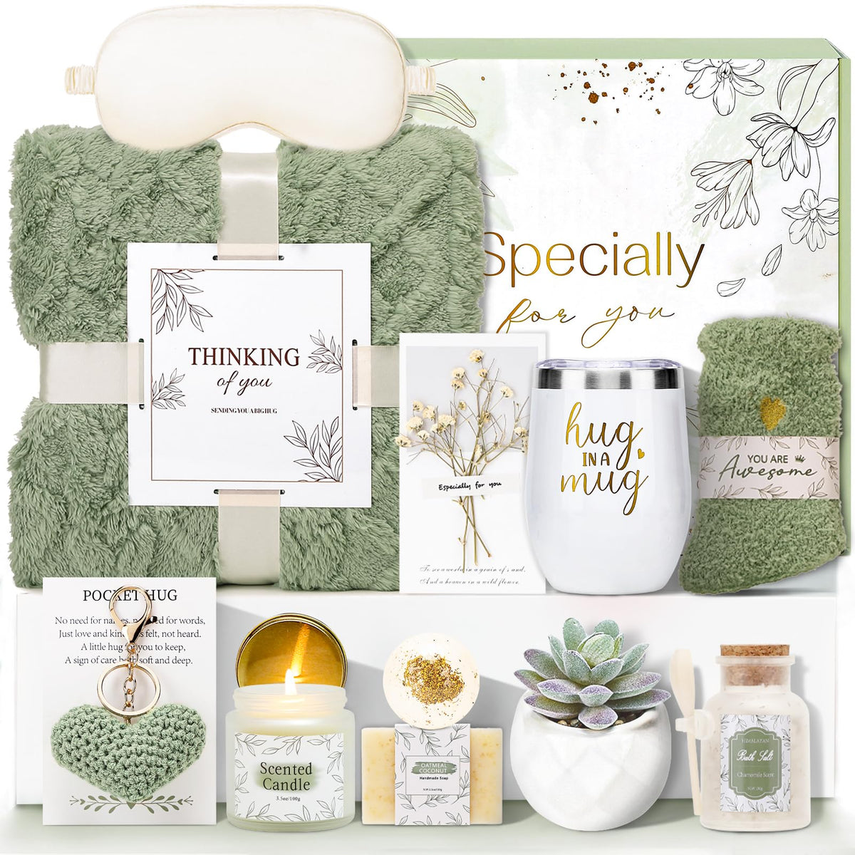 CuriBox Get Well Gifts women luxury blanket for soothing warmth during recovery