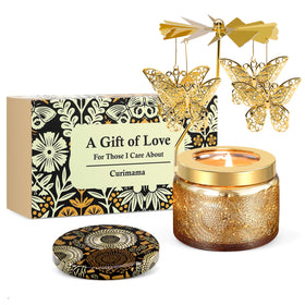 Curimama butterfly candle with 3D rotating wings adds a captivating focal point to any room.