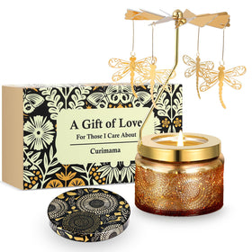 Curimama dragonfly candle jar showcases long-lasting aroma and warm glow.