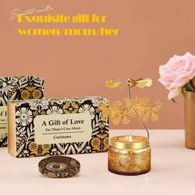 Curimama butterfly candle complements living room and bedroom decor.